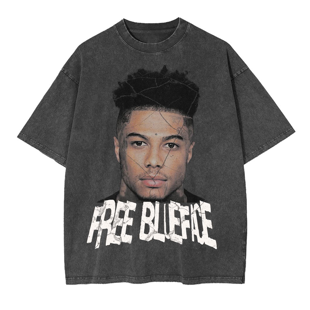 FREE BLUEFACE TSHIRT - ACID WASH BLACK – freeblueface